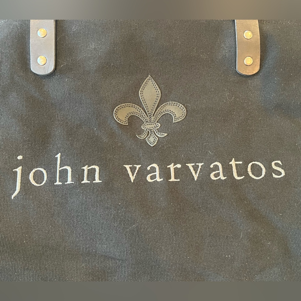 John Varvatos Black Canvas Tote - Picture 7 of 9